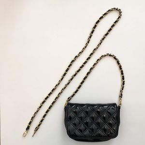SALE 3 for $15 Quilted Black & Gold Patent Leather Purse